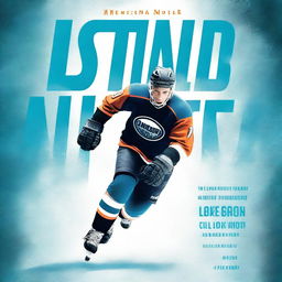 A captivating book cover featuring a dynamic figure in motion, wearing hockey skates