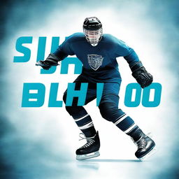 A captivating book cover featuring a dynamic figure in motion, wearing hockey skates