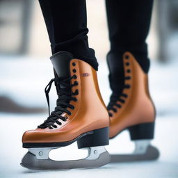 Uma imagem detalhada de dois pares de patins: um par de patins artísticos e um par de patins de hóquei