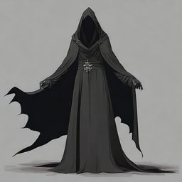 Create an image of a Nazgûl with a dark hood, shadowy figure, and large cleavage