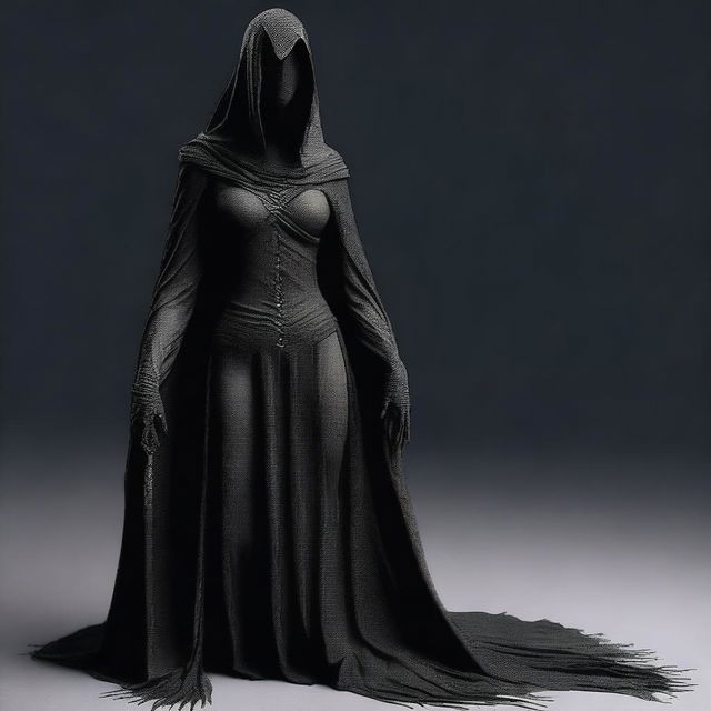 A very high-resolution, realistic photo of a sexy female Nazgûl from Lord of the Rings