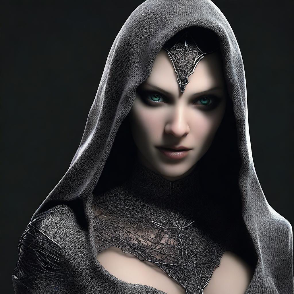 A very high-resolution, realistic headshot of a sexy female Nazgûl from Lord of the Rings