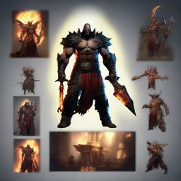 Create YouTube thumbnails for Diablo 4, showcasing changes by class