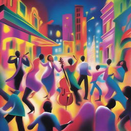 A vibrant scene showcasing the essence of music, drama, dance, and art