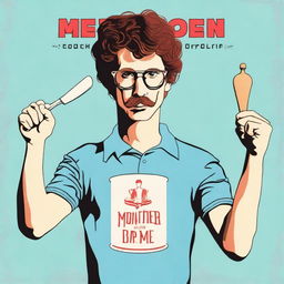 Create a movie poster for the film "The Mother, The Menacer, and Me" inspired by "Napoleon Dynamite"