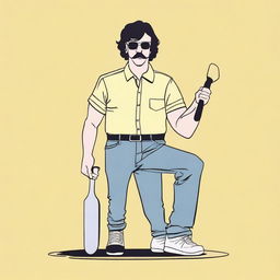 Create a movie poster for the film "The Mother, The Menacer, and Me" inspired by "Napoleon Dynamite"