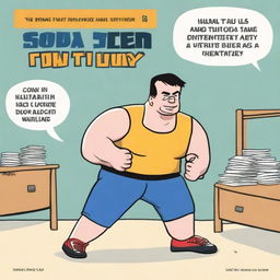 A humorous cartoon cover featuring a person wrestling with a 12-step list