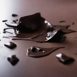 Generate a 3000px by 3000px cover image featuring melted chocolate and withered flowers