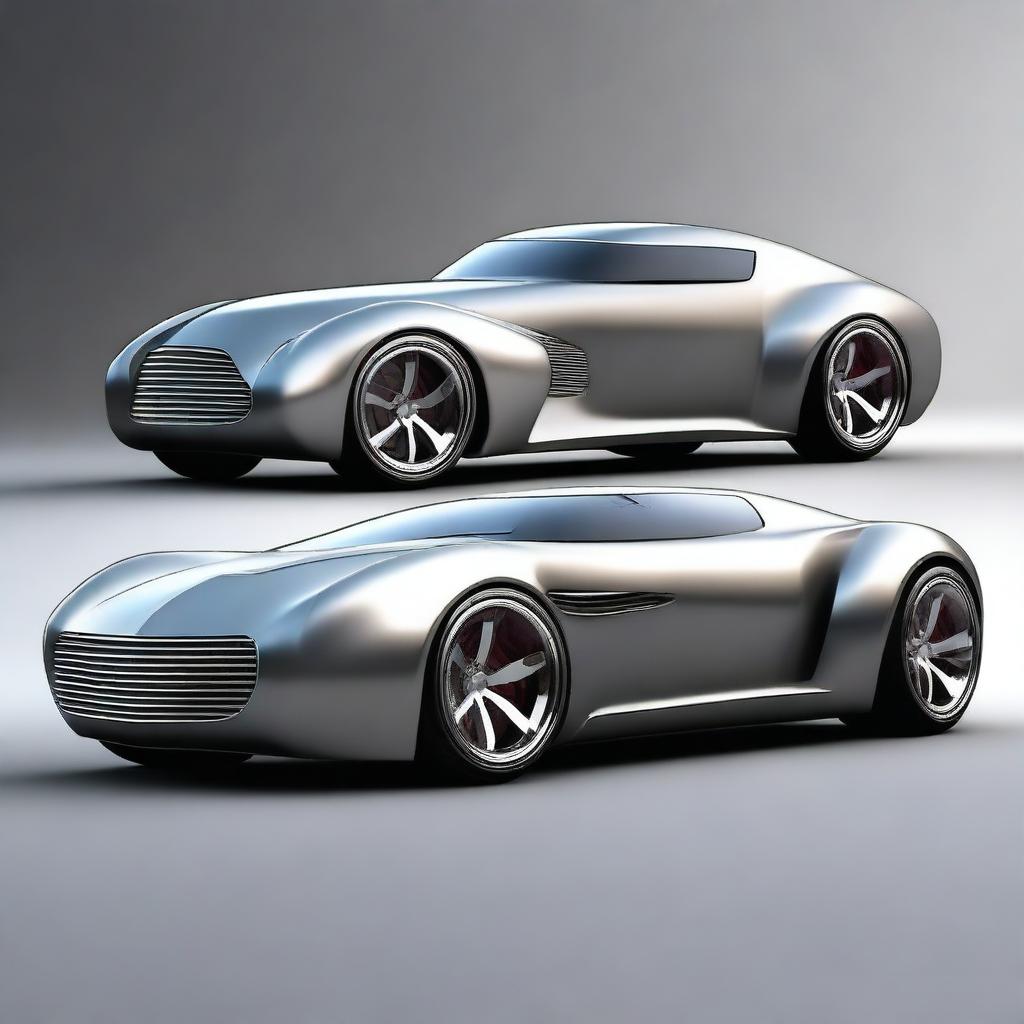 Create a custom hypercar that is a fusion of a 1939 Chevy coupe and a primer gray Camaro