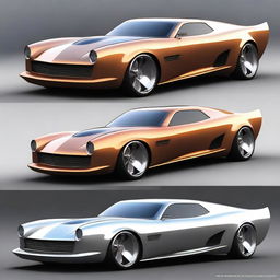 Create a custom hypercar that is a fusion of a 1939 Chevy coupe and a primer gray Camaro