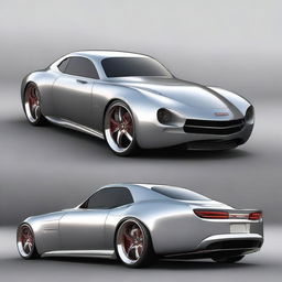 Create a custom hypercar that is a fusion of a 1939 Chevy coupe and a primer gray Camaro