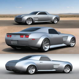 Create a custom hypercar that is a fusion of a modern Camaro and a primer gray 1939 Chevrolet coupe