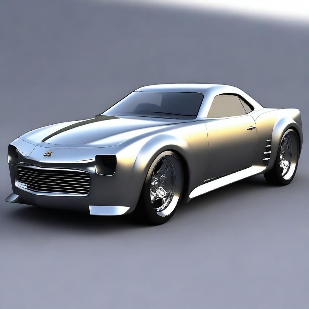 Create a custom hypercar that is a fusion of a modern Camaro and a primer gray 1939 Chevrolet coupe