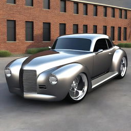 Create a custom car that is a fusion of a modern Camaro and a primer gray 1939 Chevrolet coupe