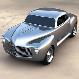 Create a custom car that is a fusion of a modern Camaro and a primer gray 1939 Chevrolet coupe