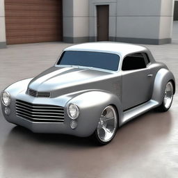 Create a custom supercar that is a fusion of a modern Camaro and a primer gray 1939 Chevrolet coupe