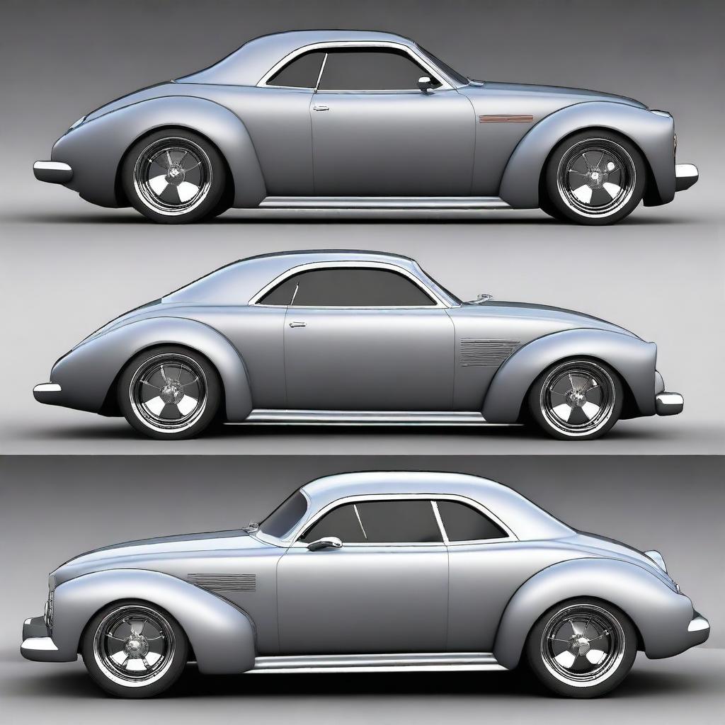 Create a custom fusion of a Chevrolet Camaro and a primer matte gray 1939 Chevrolet Coupe