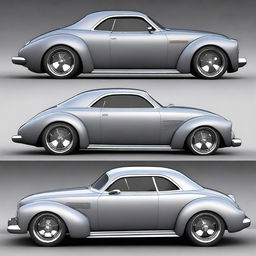 Create a custom fusion of a Chevrolet Camaro and a primer matte gray 1939 Chevrolet Coupe