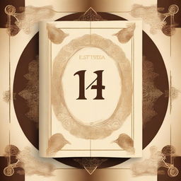 Create a book cover with a Kabbalistic numerology theme in cream, gold, and brown colors