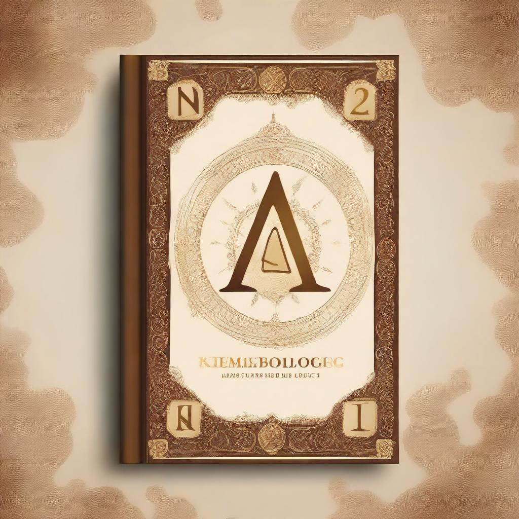 Create a book cover with a Kabbalistic numerology theme in cream, gold, and brown colors