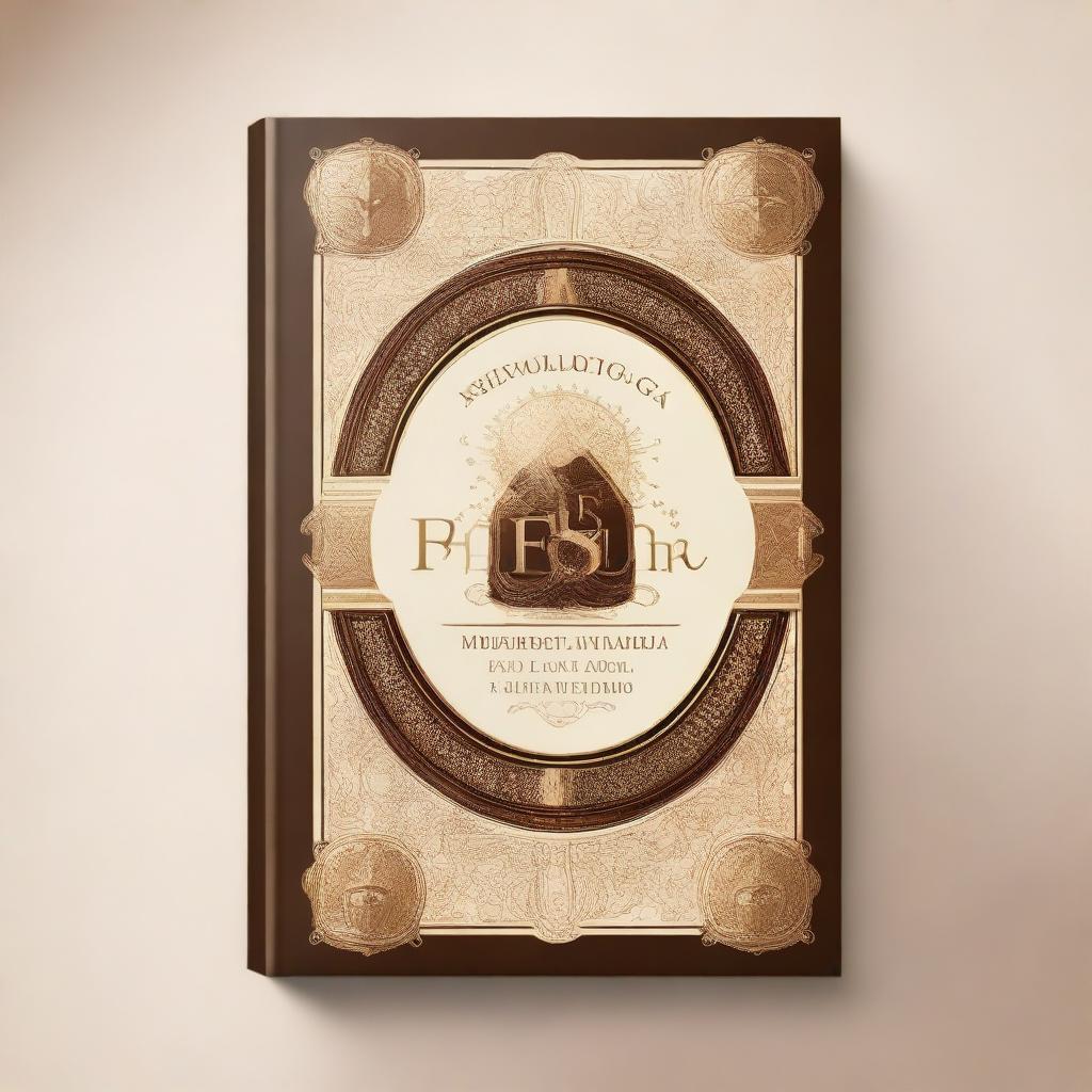 Create a book cover with a Kabbalistic numerology theme in cream, gold, and brown colors