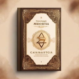 Create a book cover with a Kabbalistic numerology theme in cream, gold, and brown colors