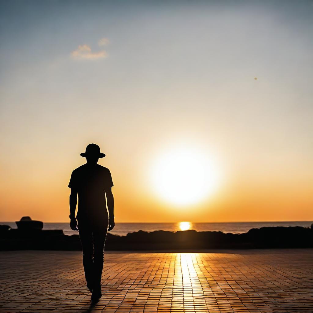 Un chico con una gorra en versión sombra caminando hacia el final