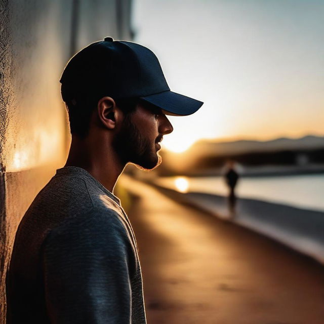 Un chico con una gorra en versión sombra caminando hacia el final