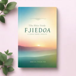 A serene and inspiring book cover for a Bible study guide