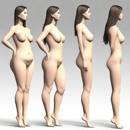 A tall girl with a height of 190 cm, viewed from the side