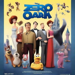 A movie poster for a thriller comedy titled 'Zero Dark Disney'