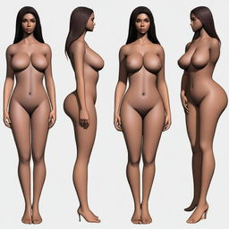 A detailed image of a girl with a 46-inch hip, 27-inch waist, 39-inch bust, and 29-inch weight