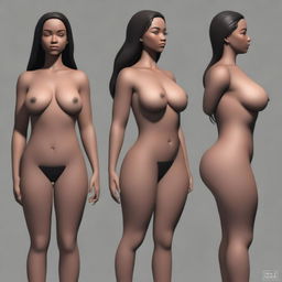 A detailed image of a girl with a 46-inch hip, 27-inch waist, 39-inch bust, and 29-inch weight