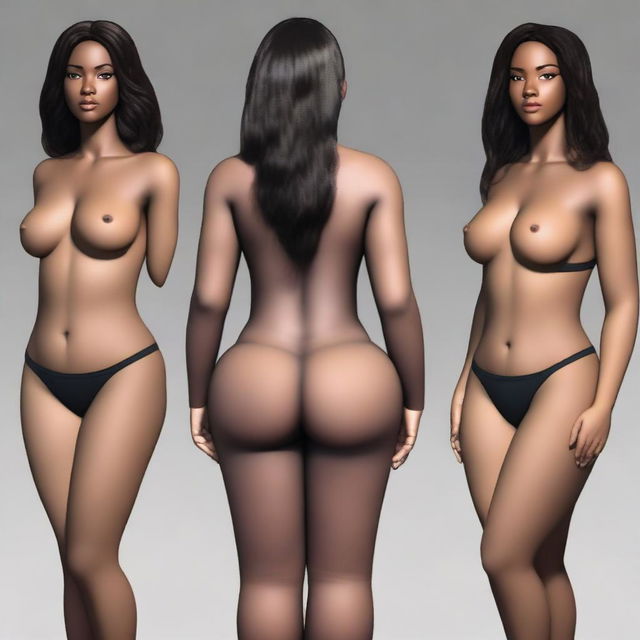 A detailed image of a girl with a 46-inch hip, 27-inch waist, 39-inch bust, and 29-inch weight