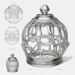 A detailed illustration of a chastity cage