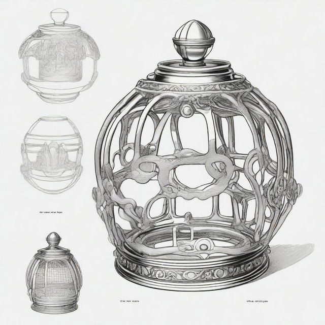 A detailed illustration of a chastity cage