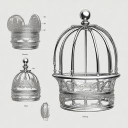 A detailed illustration of a chastity cage