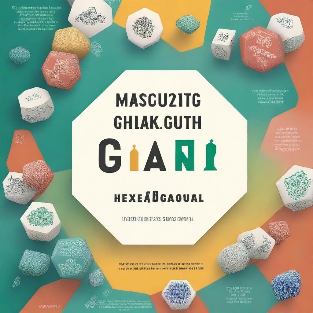 Create a book cover titled 'Mastering the Hexagonal Board Game: A Strategic Guide to Personal and Professional Growth