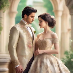 An elegant book cover featuring a soft, misty background that evokes a sense of romance and royalty