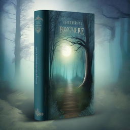 Create a captivating novel cover featuring a mysterious forest with a hidden path, bathed in moonlight