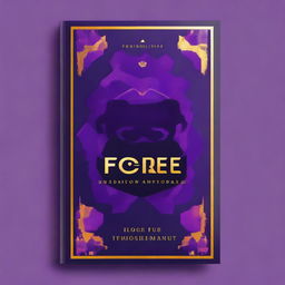 Create a book cover design with a deep navy background and vibrant purple geometric shapes