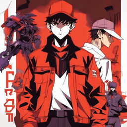 In the center of the poster, Jacob Casillas stands out as the new protagonist in the drawing style of Neon Genesis Evangelion