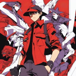 In the center of the poster, Jacob Casillas stands out as the new protagonist in the drawing style of Neon Genesis Evangelion