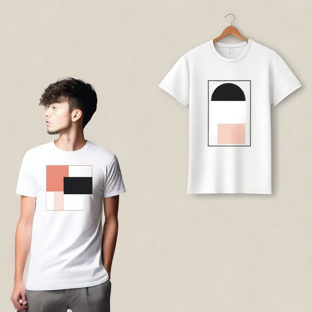 A stylish t-shirt design featuring a minimalistic and modern graphic