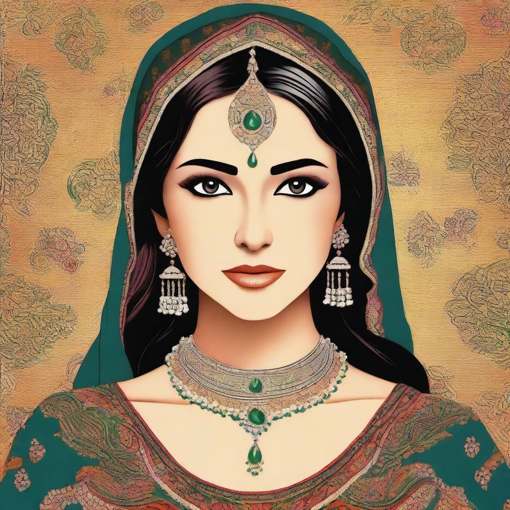 Create an image of a beautiful Pakistani girl with traditional attire