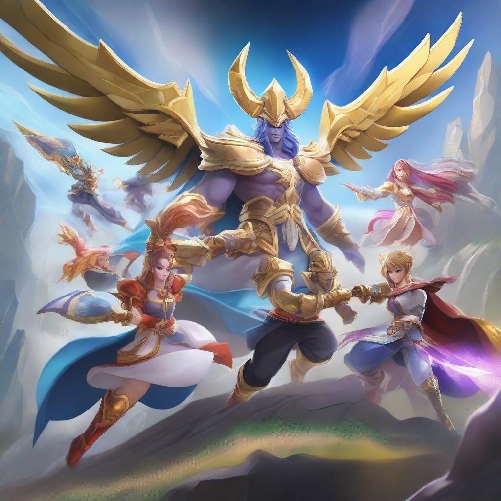 Create an image featuring characters from the popular game Mobile Legends