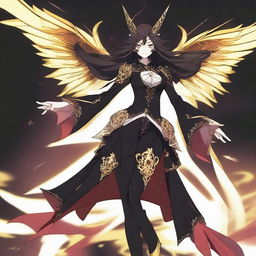 Create an image of Yor Forger, from the anime series 'Spy x Family', depicted as a powerful and elegant Diabellstar