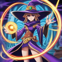 Create an image of Daigusto Sphreeze, the dare Witch, a Yu-Gi-Oh! monster