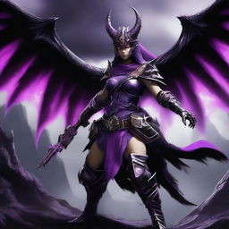 Create an image of a female Monster Hunter character wearing Gore Magala armor and wielding a light bowgun