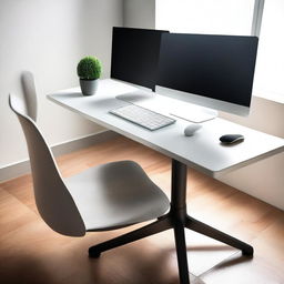 A detailed macro photograph showcasing the ergonomic design of a modern workspace setup